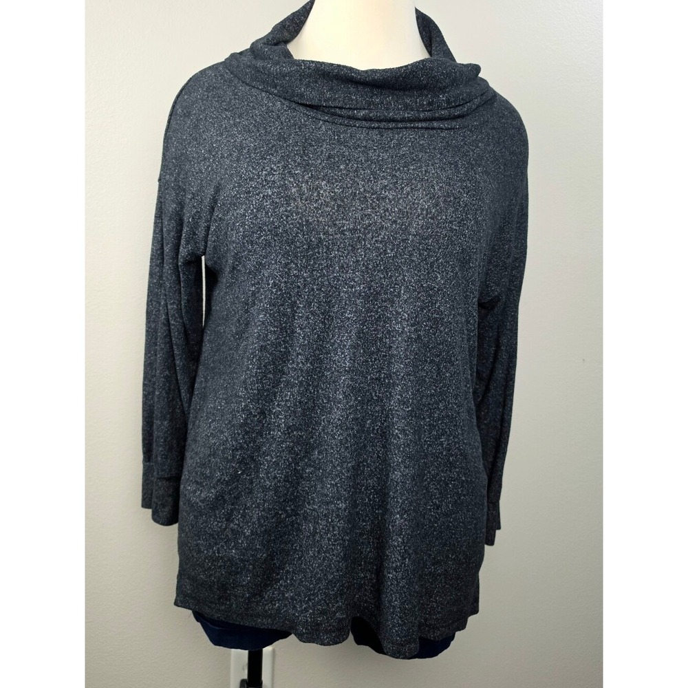 Cowl Neck Metallic Knit Sweater - Black - Picture 2 of 5